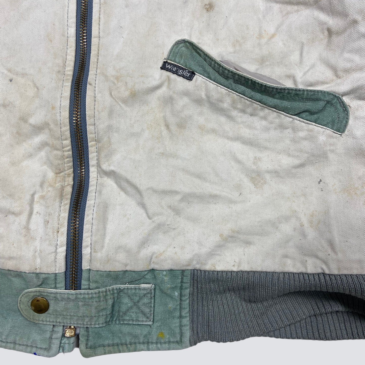 WRANGLER ALASKA BLUE BELL INC. DRILLING ARCTIC HEAVY WORK FADED JACKET 1970s