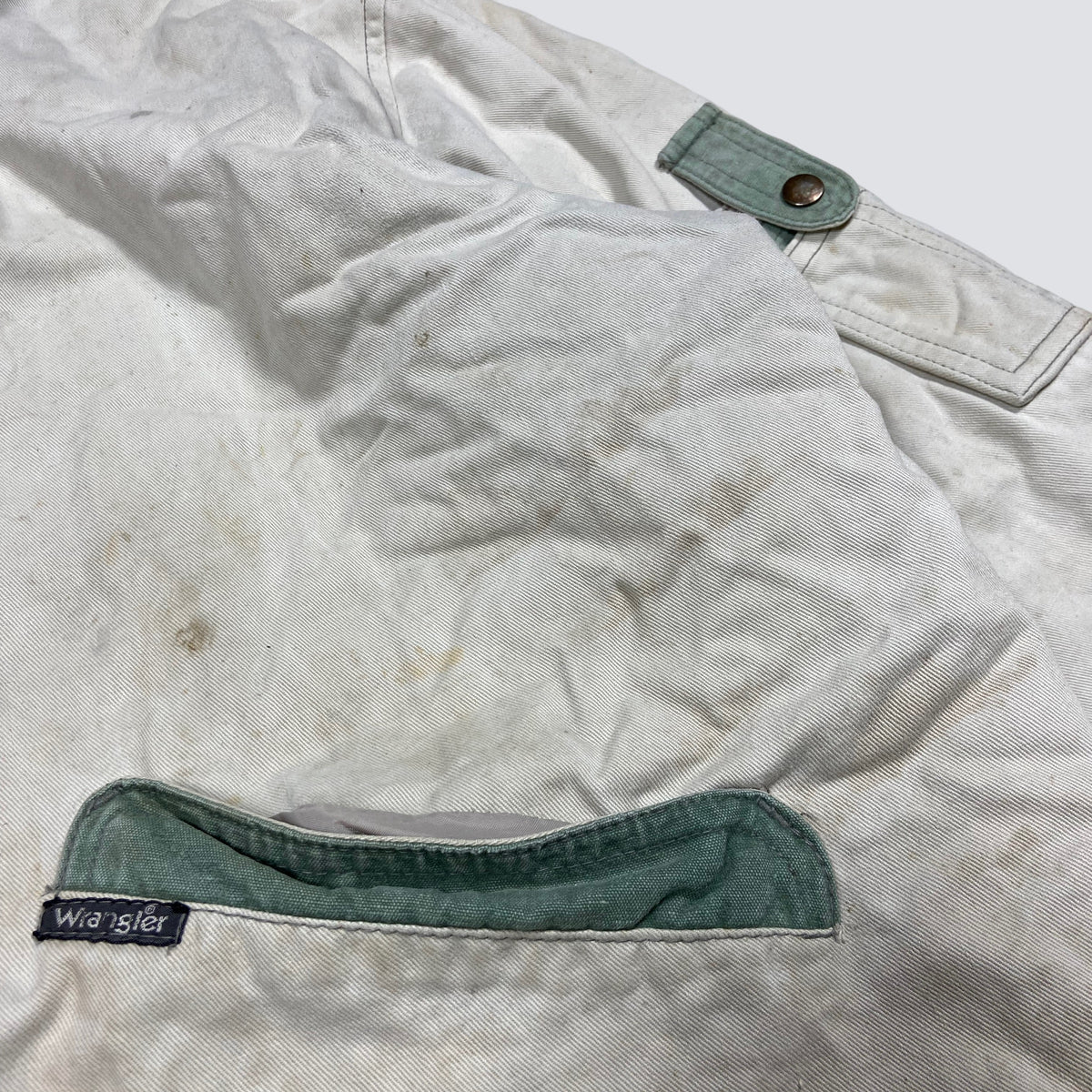 WRANGLER ALASKA BLUE BELL INC. DRILLING ARCTIC HEAVY WORK FADED JACKET 1970s