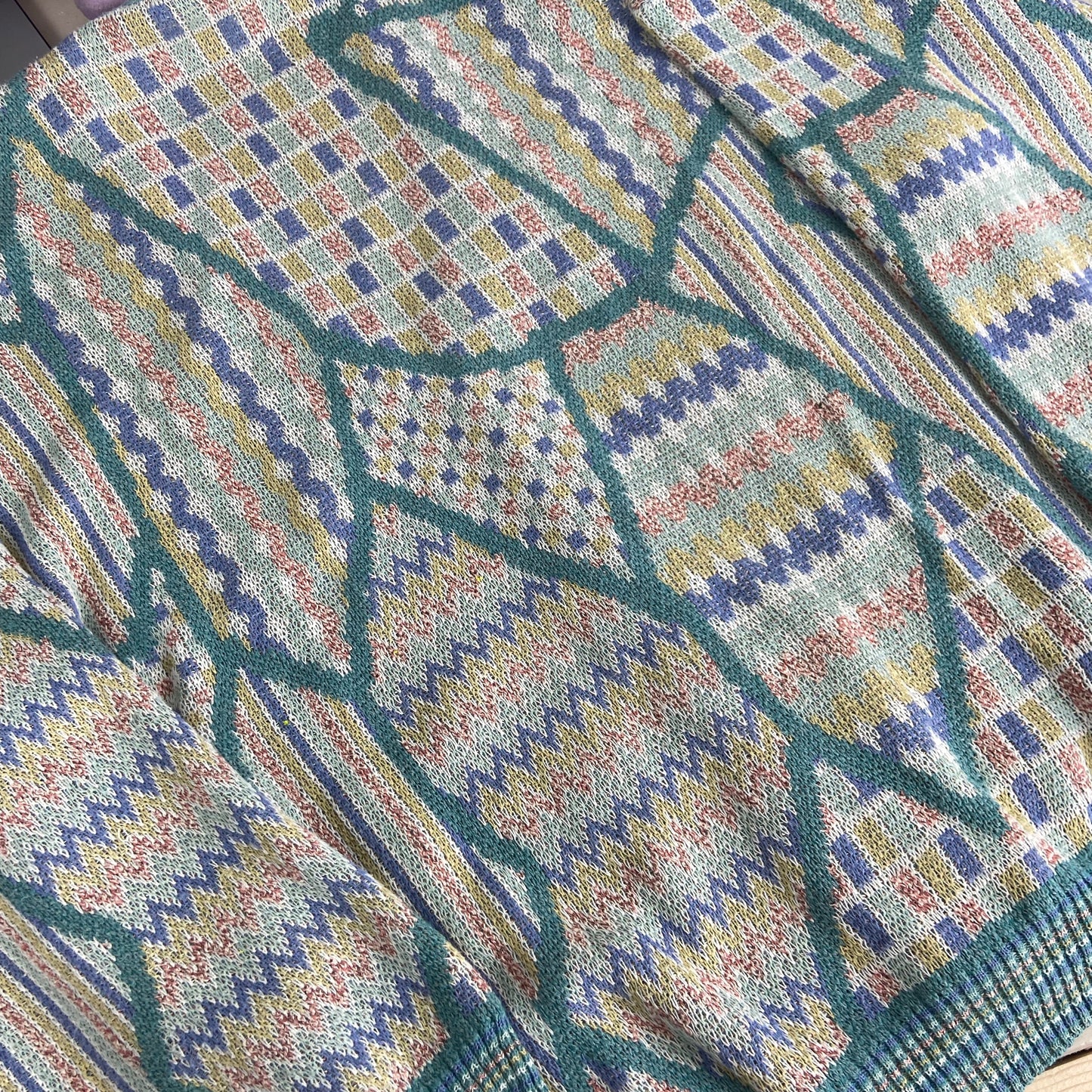 1980s ALESSANDRO MAGNO CUTE PASTEL KNITTED CARDIGAN