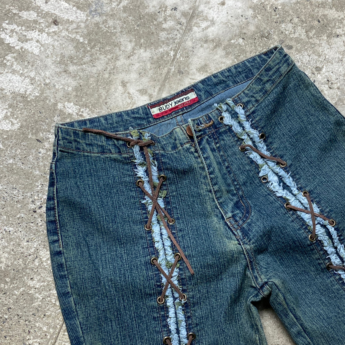 FLARE BONDAGE JEANS PANTS 1990s