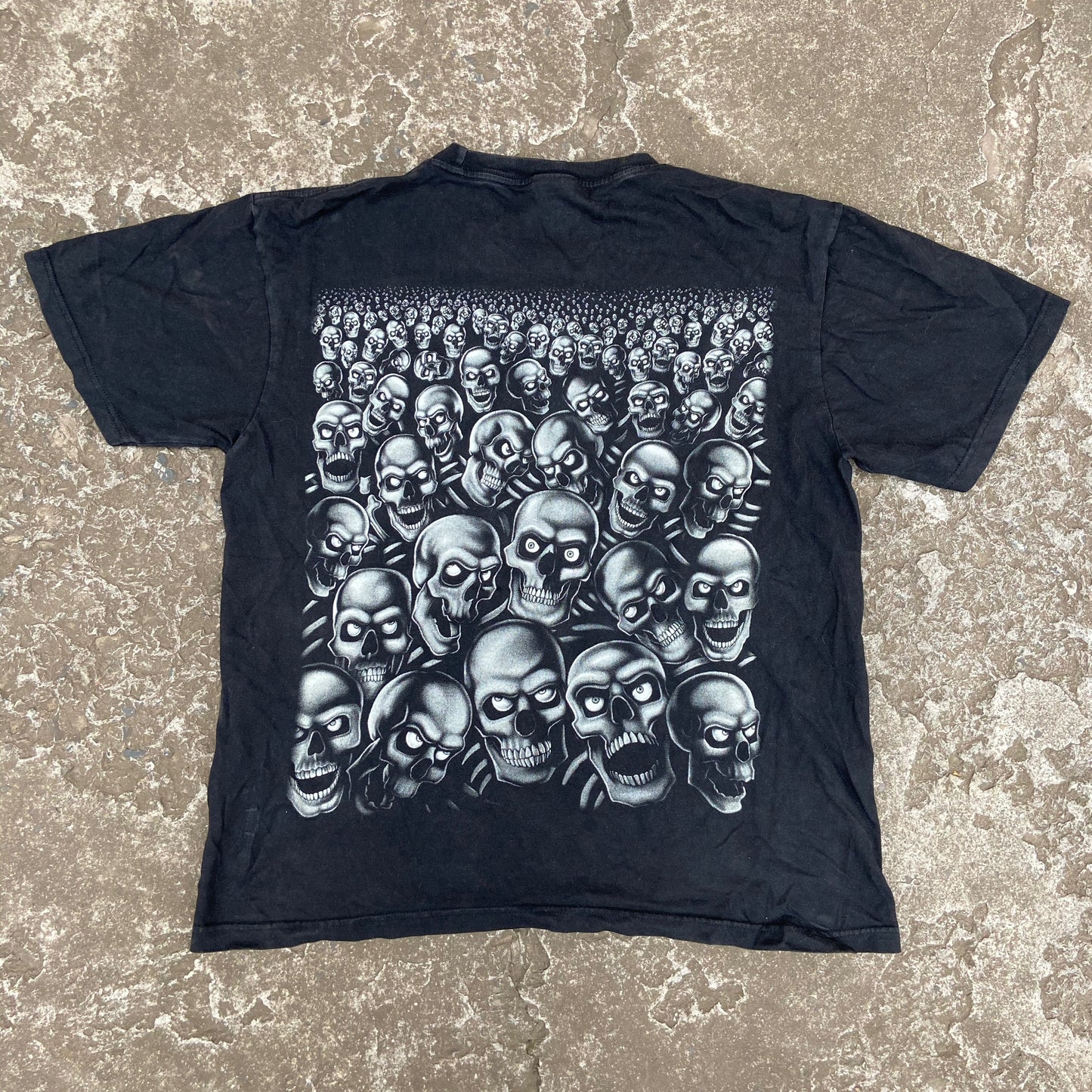 OVERPRINTED 3D SKULL TEE 1990s