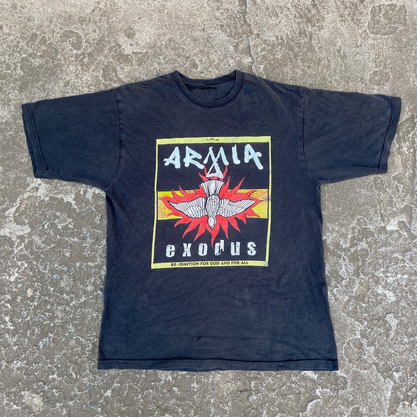 1990 EXODUS ARMIA RE-IGNITION FOR GOD AND FOR ALL TEE