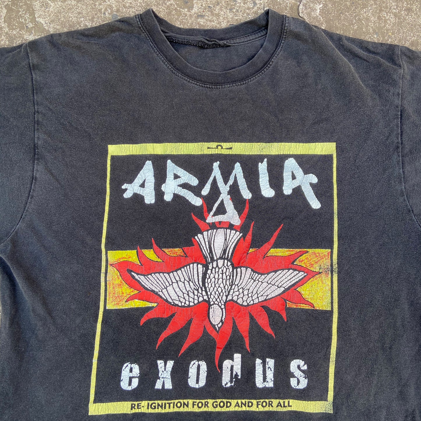 1990 EXODUS ARMIA RE-IGNITION FOR GOD AND FOR ALL TEE