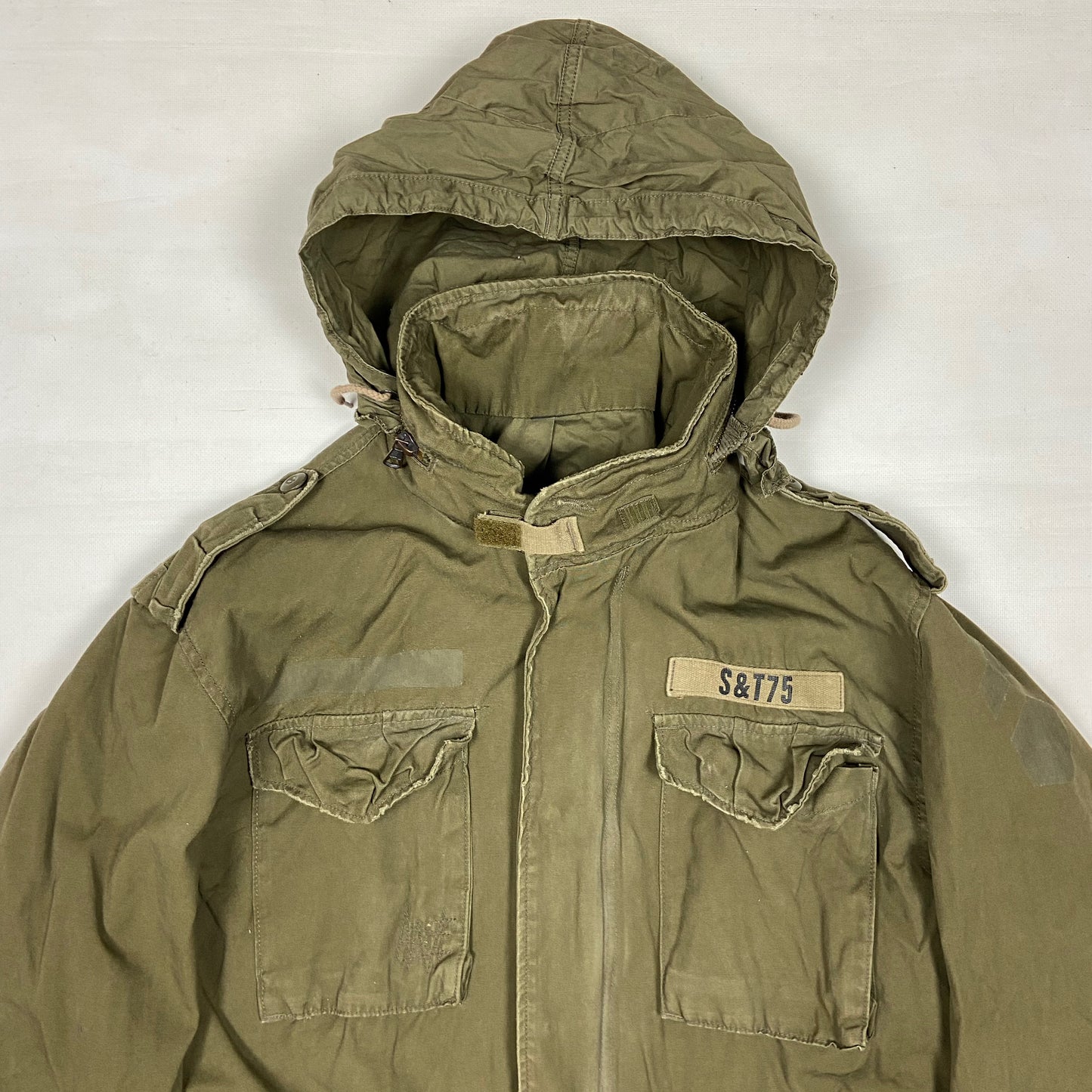 1970s SURPLUS M-65 S&T-75 MULTIPOCKET BONDAGE FADED FIELD JACKET
