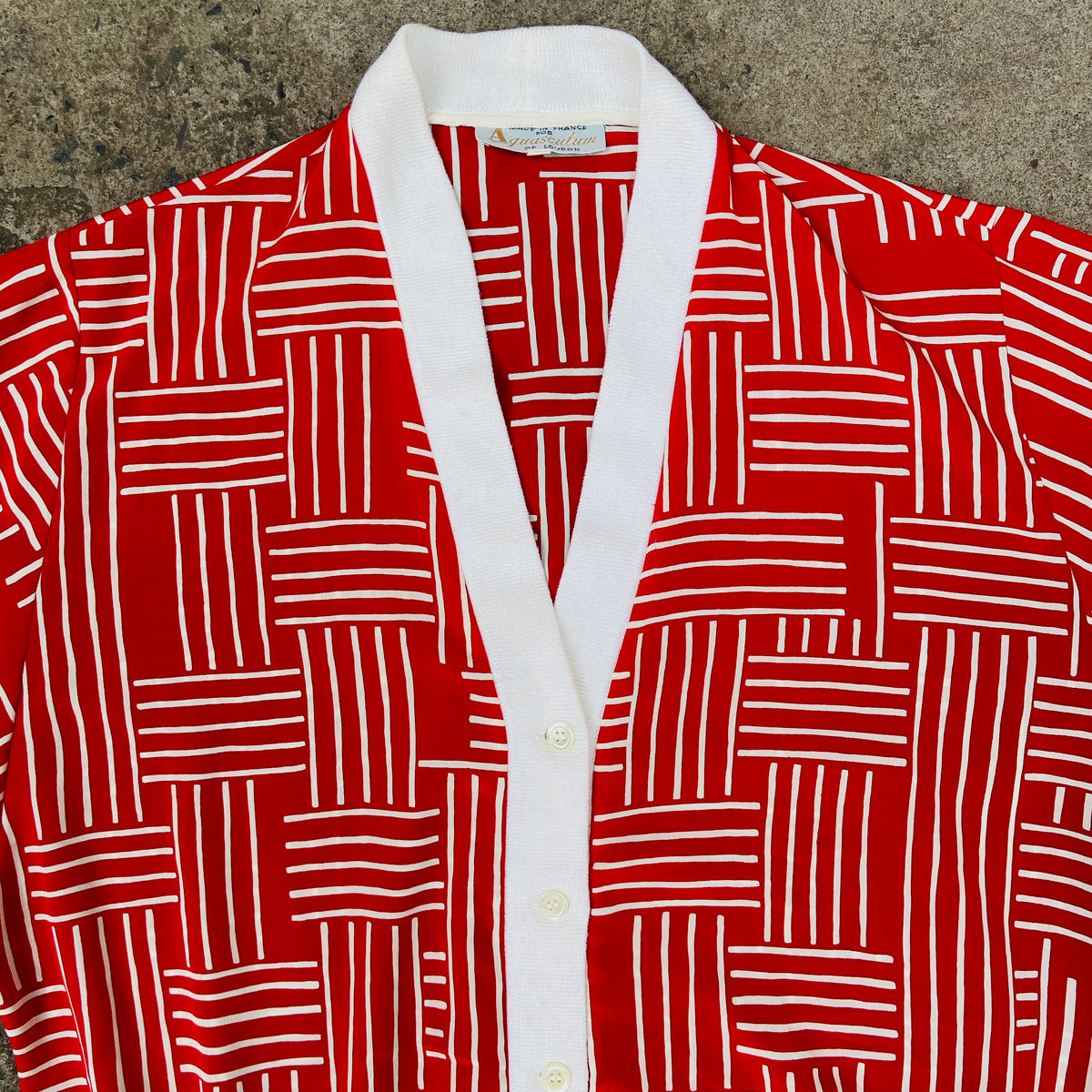 AQUASCUTUM 1980s SILK CARDIGAN MADE IN FRANCE