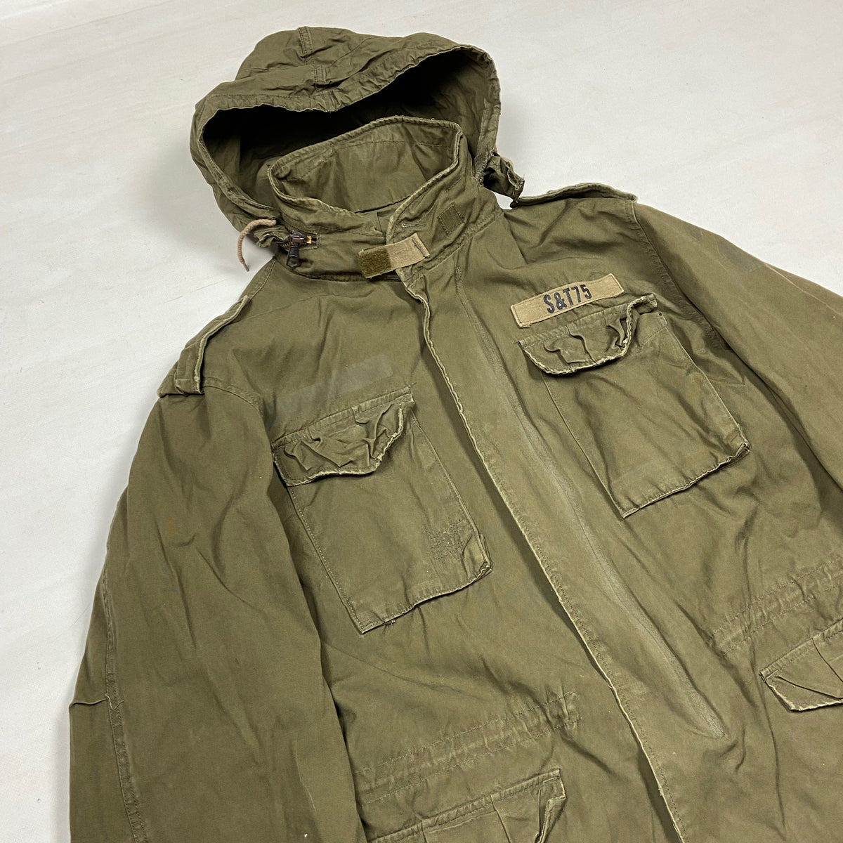 1970s SURPLUS M-65 S&T-75 MULTIPOCKET BONDAGE FADED FIELD JACKET