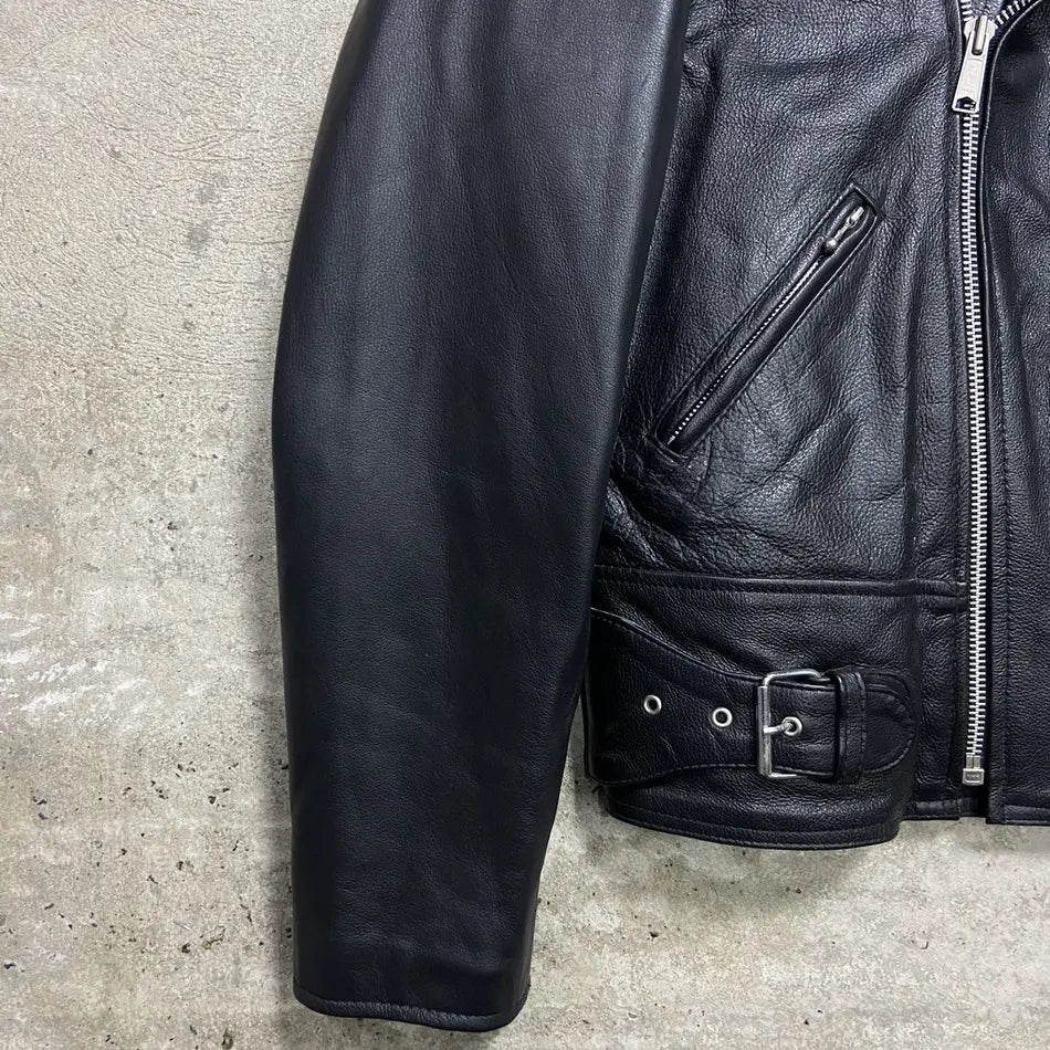 1980s VINTAGE REAL LEATHER AMAZING QUALITY BIKER JACKET