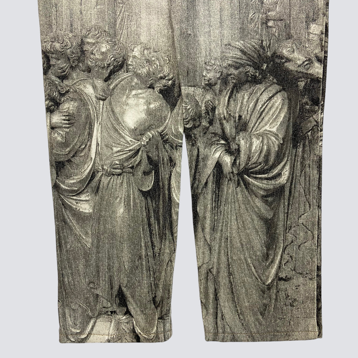 ROBERTO CAVALLI ARCHIVE FW94 ANGELS RENAISSANCE ART SANDBLASTED DENIM SUIT