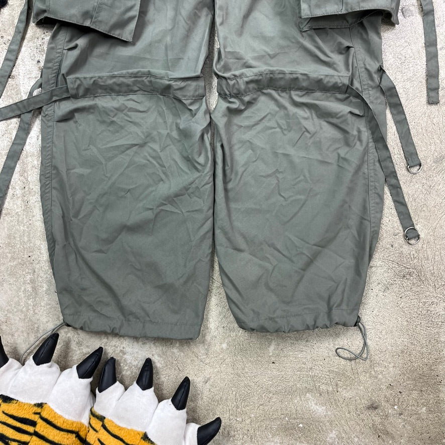 1990s MULTIPOCKET NYLON BONDAGE CARGO PANTS