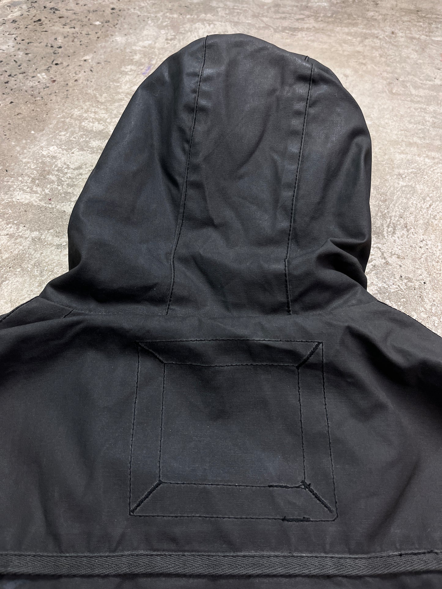 SUPERDRY DOUBLE HOODED WAXED MULTIPOCKET BIKER JACKET 2000s