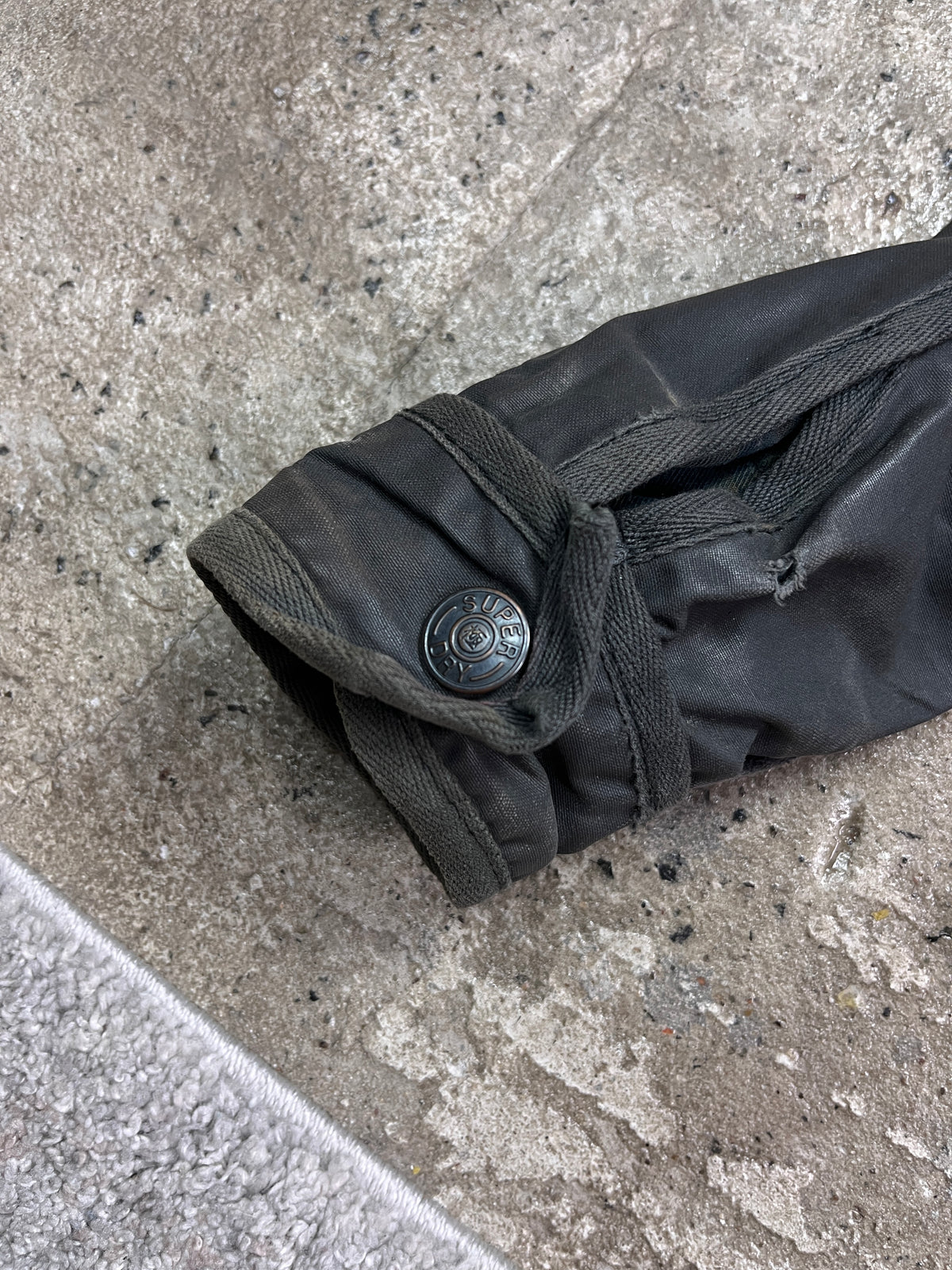 SUPERDRY DOUBLE HOODED WAXED MULTIPOCKET BIKER JACKET 2000s