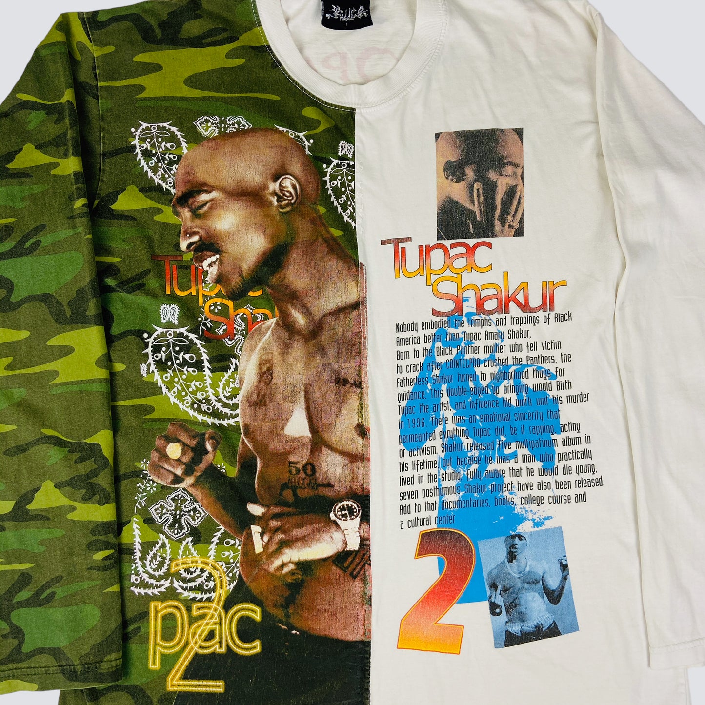 2PAC AMARU SHAKUR PATCHWORK LONGSLEEVE 1990s