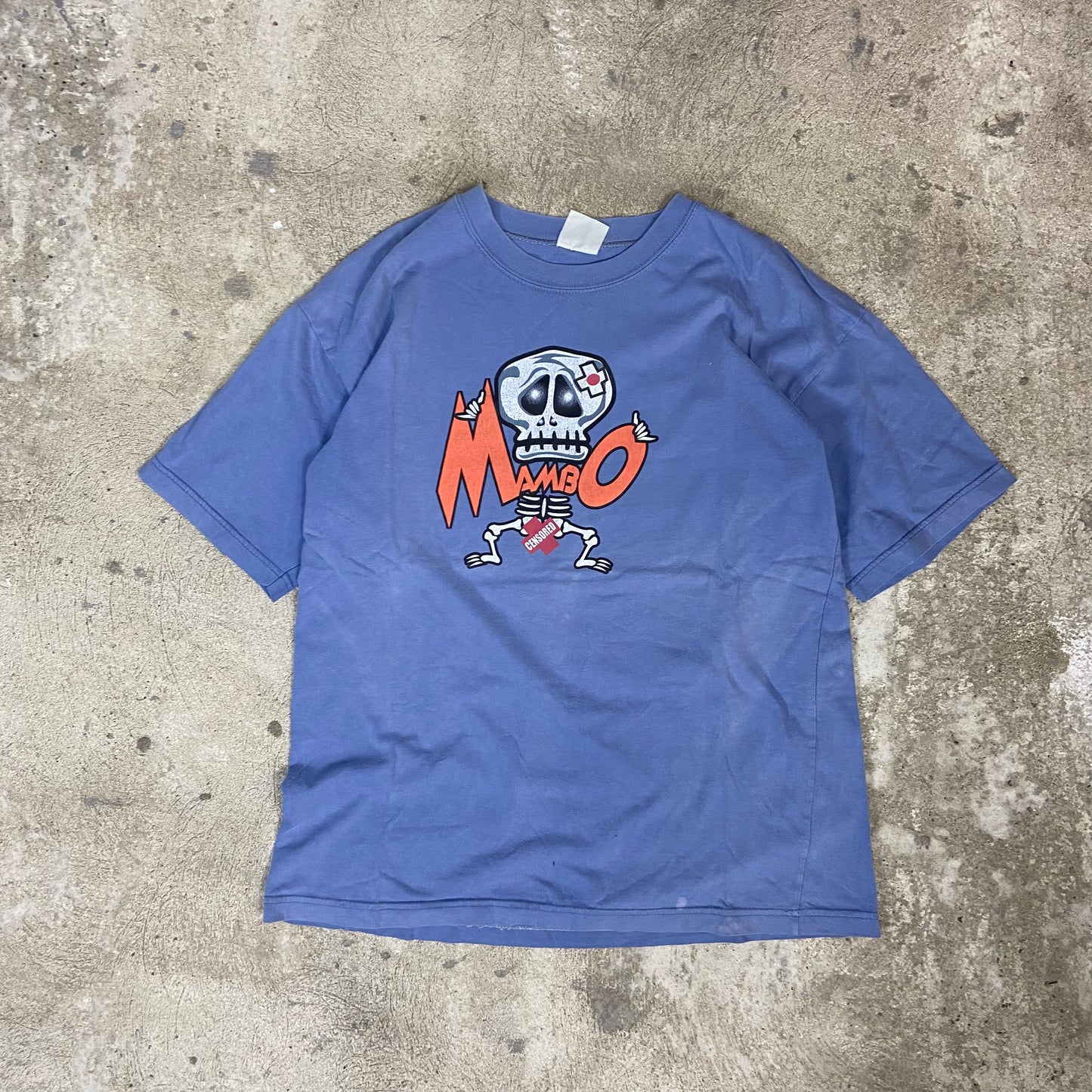 MAMBO CENSORED SKELETON FADED TEE 1990s