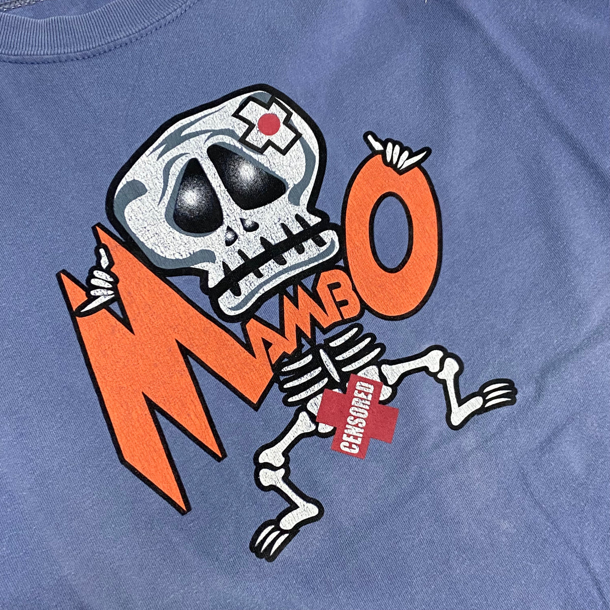 MAMBO CENSORED SKELETON FADED TEE 1990s