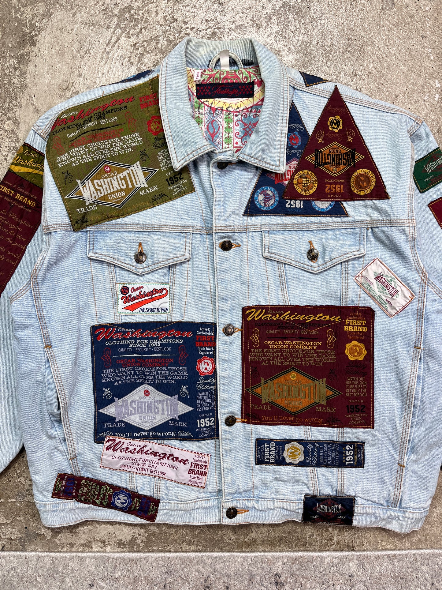 1980s WASHINGTON FLASHLIGHTS 2-SIDED REVERSIBLE DENIM JACKET