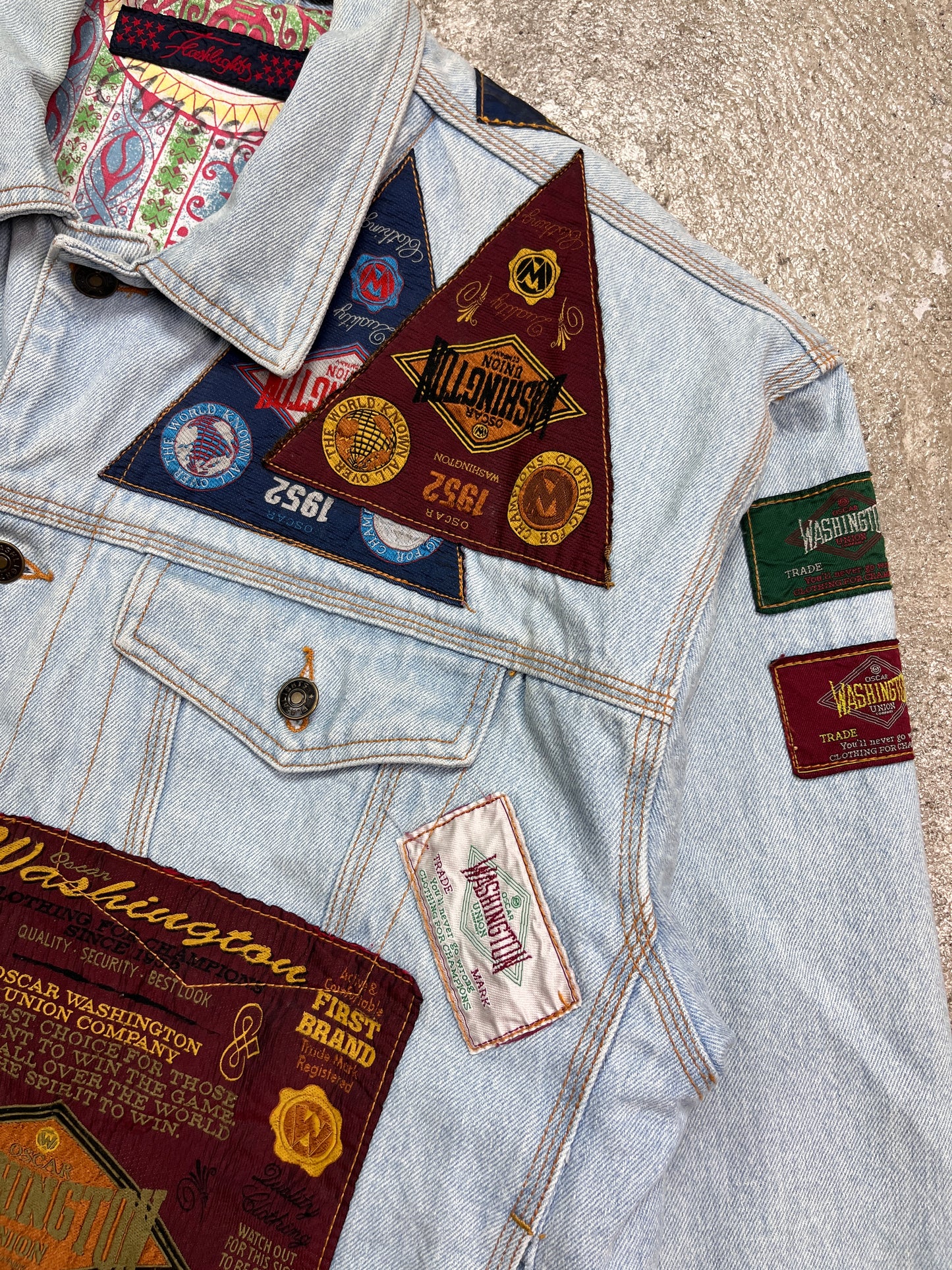 1980s WASHINGTON FLASHLIGHTS 2-SIDED REVERSIBLE DENIM JACKET