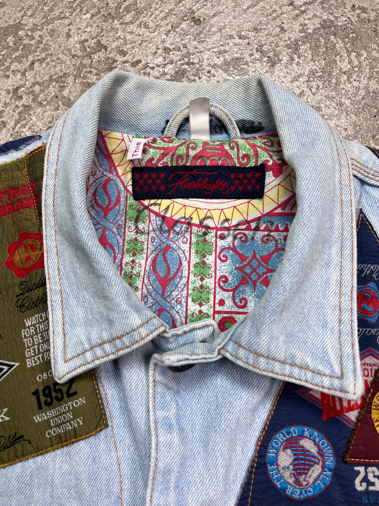 1980s WASHINGTON FLASHLIGHTS 2-SIDED REVERSIBLE DENIM JACKET