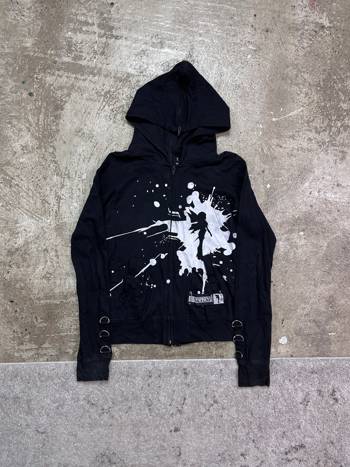 Y2K EVIL FAIRYS BONDAGE ZIP HOODIE WITH SECRET POCKET