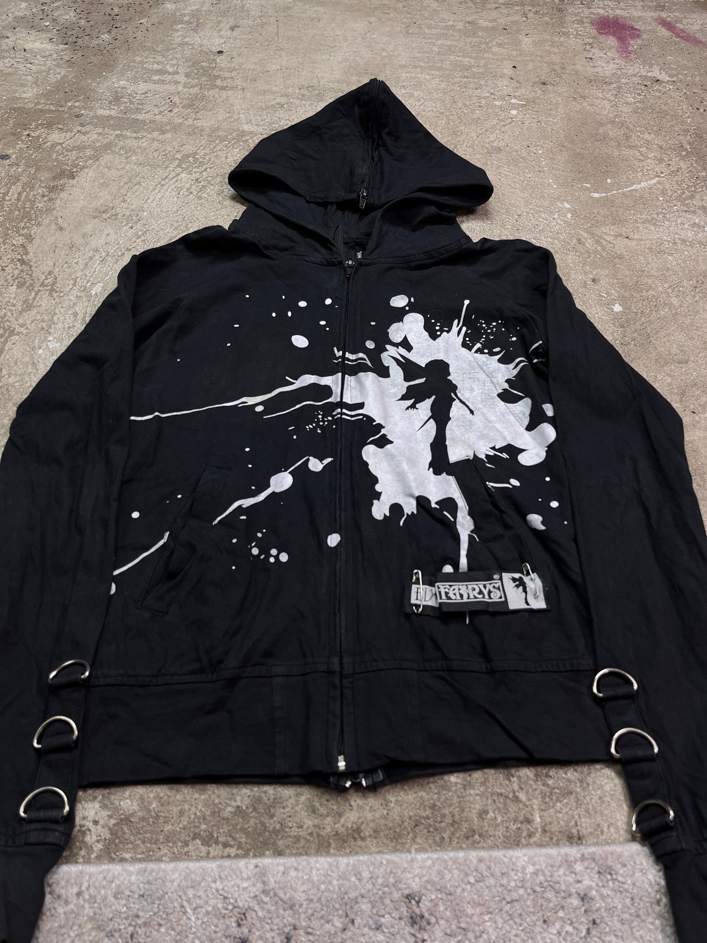 Y2K EVIL FAIRYS BONDAGE ZIP HOODIE WITH SECRET POCKET