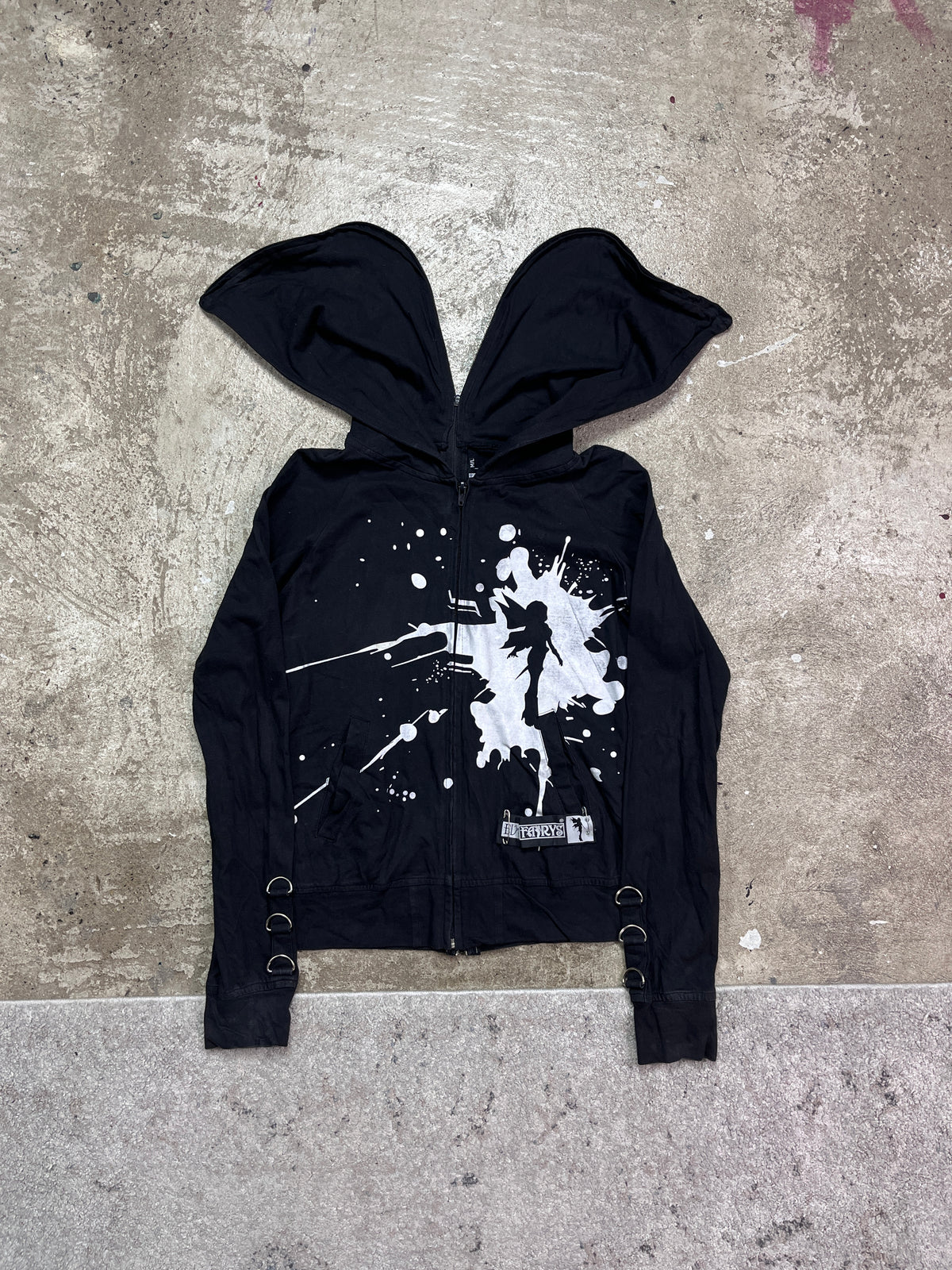 Y2K EVIL FAIRYS BONDAGE ZIP HOODIE WITH SECRET POCKET
