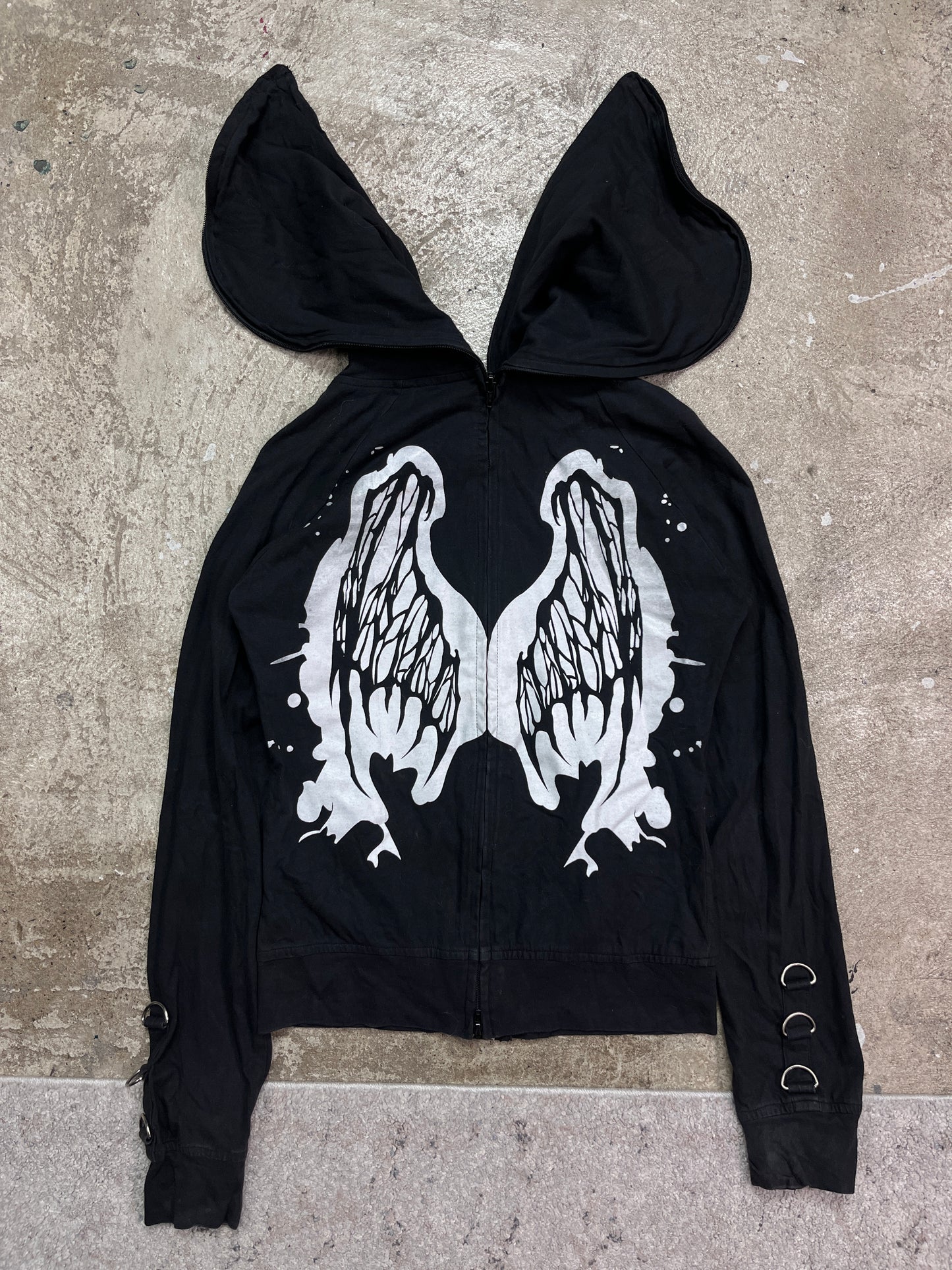 Y2K EVIL FAIRYS BONDAGE ZIP HOODIE WITH SECRET POCKET