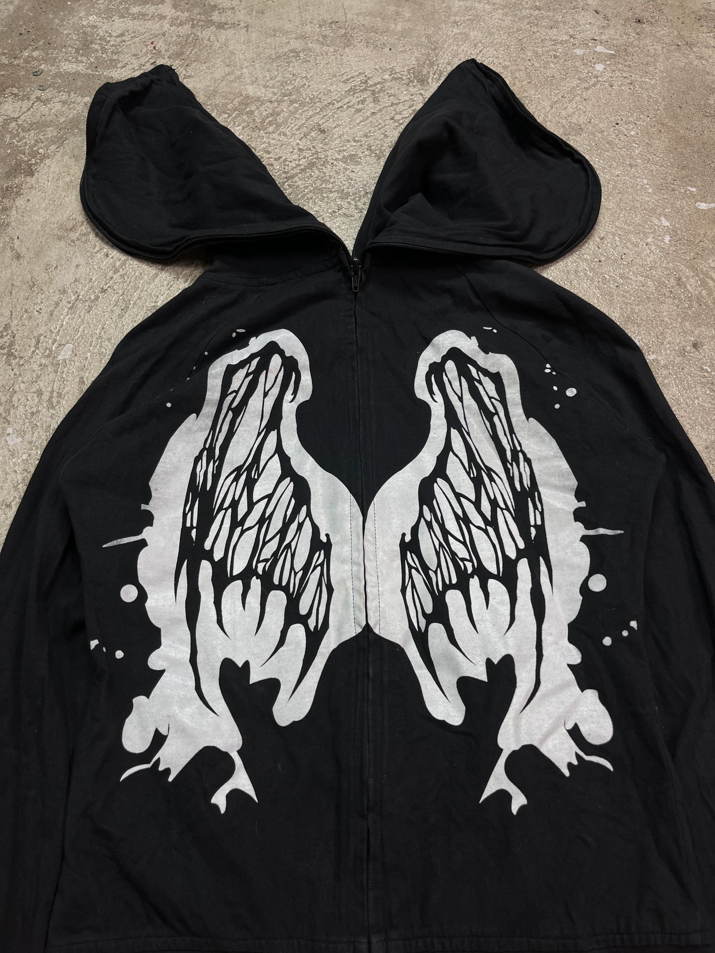 Y2K EVIL FAIRYS BONDAGE ZIP HOODIE WITH SECRET POCKET