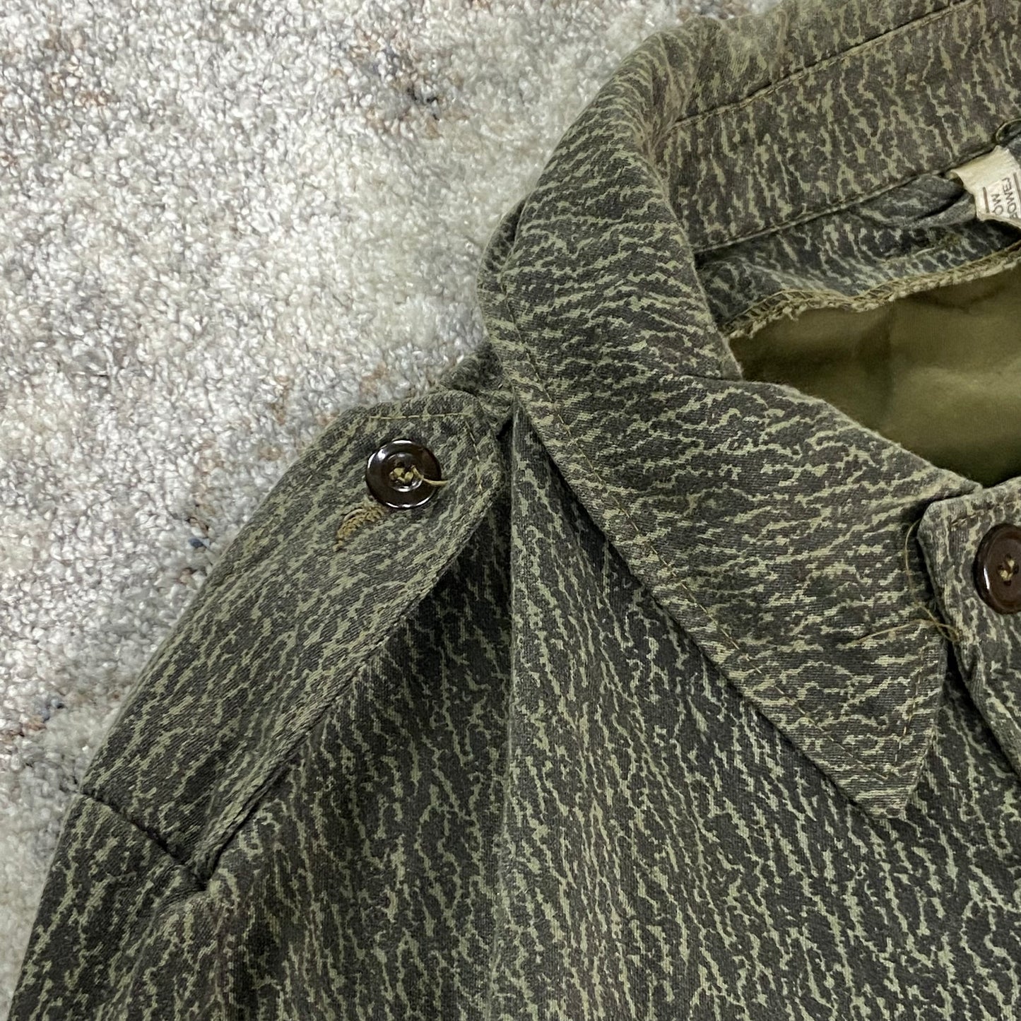 ARCHIVE 1960s POLISH ARMY DESZCZYK RAIN CAMO WZ58 COLD WAR FADED FIELD JACKET