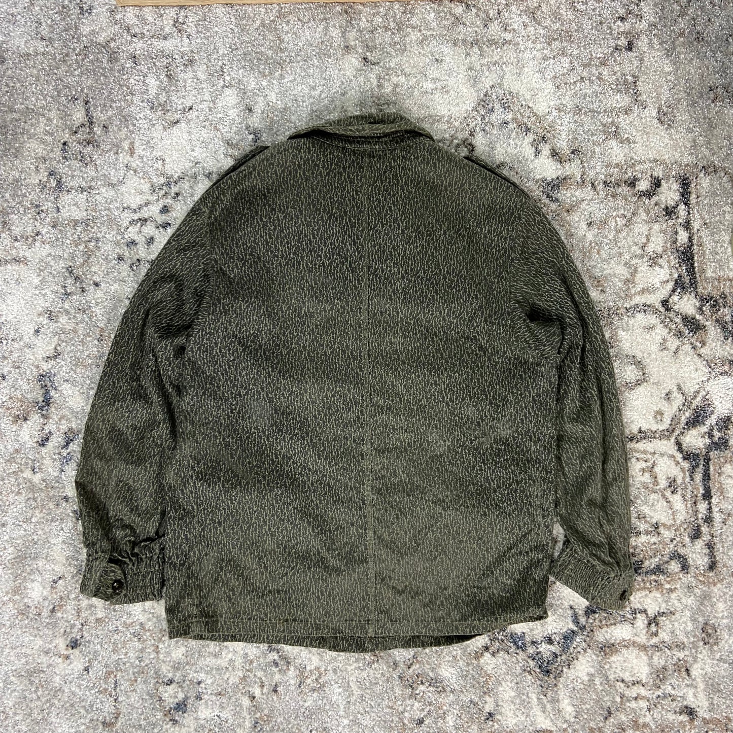 ARCHIVE 1960s POLISH ARMY DESZCZYK RAIN CAMO WZ58 COLD WAR FADED FIELD JACKET