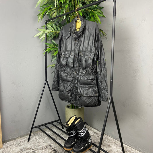 BARBOUR BEACON ARCHIVE 2009 LIGHTWEIGHT LINEN COATED UTILITY FIELD JACKET