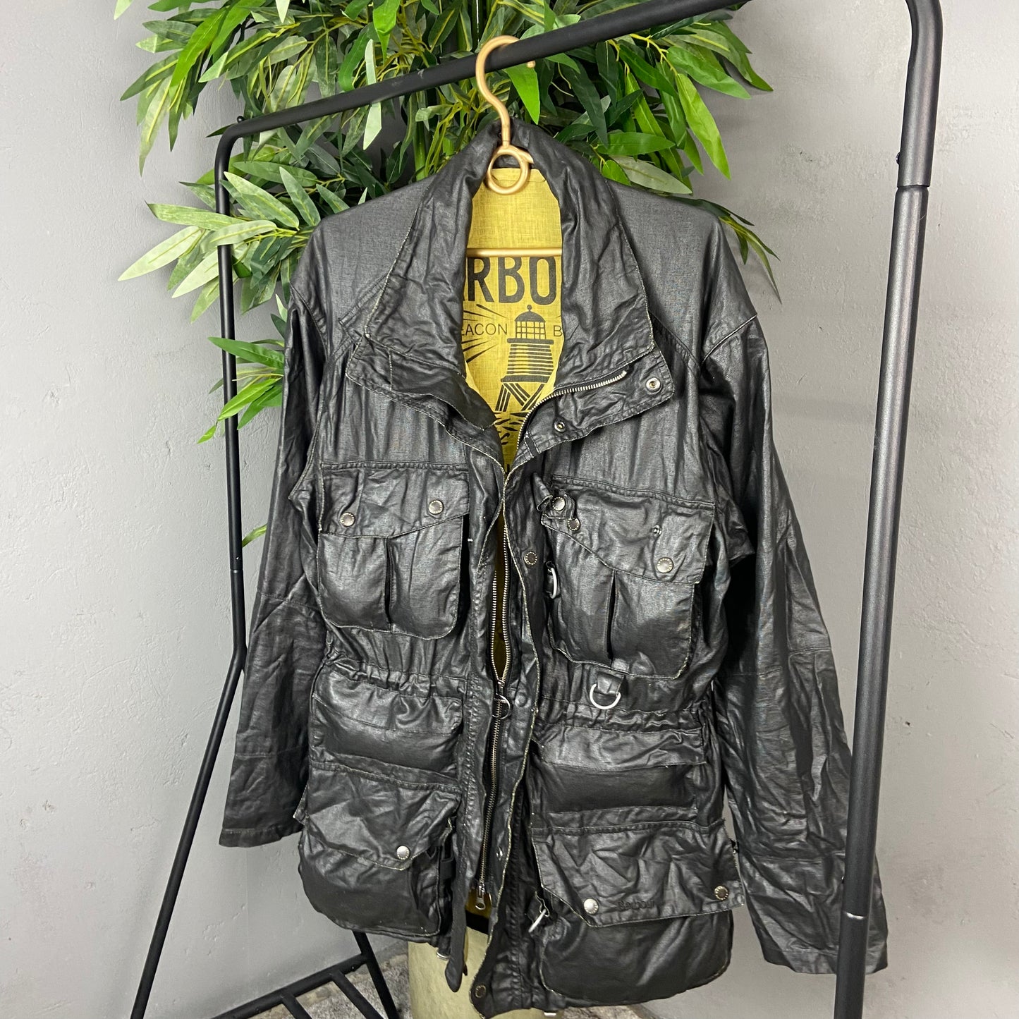 BARBOUR BEACON ARCHIVE 2009 LIGHTWEIGHT LINEN COATED UTILITY FIELD JACKET