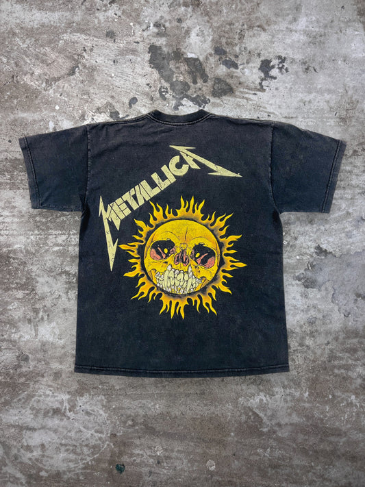 1990s METALLICA FLAMED SKULL SUNFADED TEE