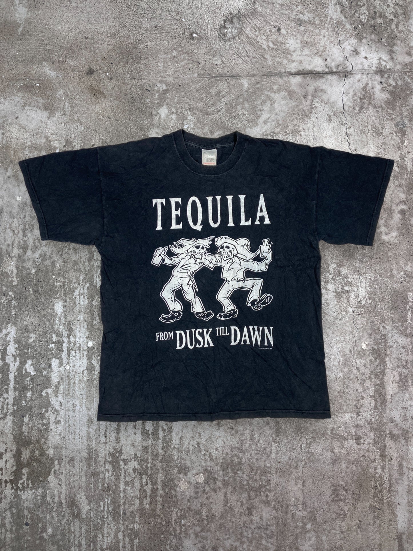 1990s QUENTIN TARANTINO "TEQUILA FROM DUSK TILL DAWN" FADED TEE