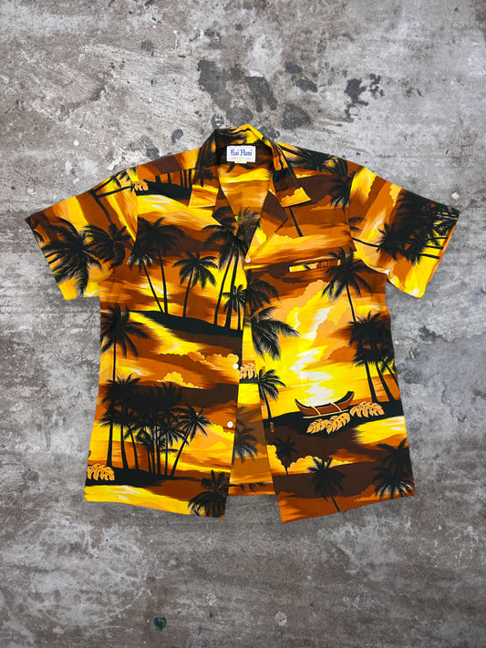 1980s SUN FLORAL ALOHA SHIRT MADE IN HAWAII