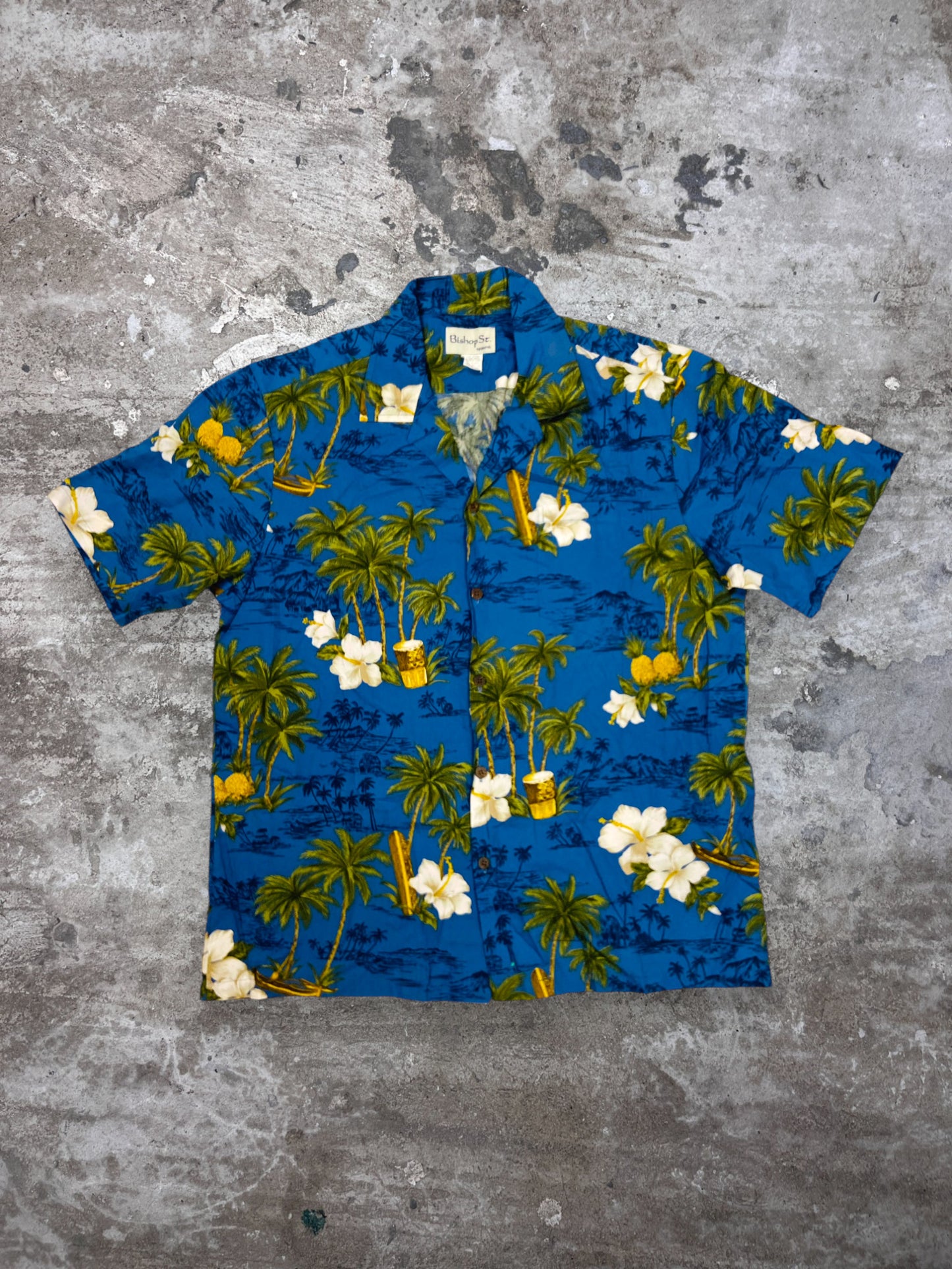 1980s FLORAL ALOHA SHIRT MADE IN HAWAII