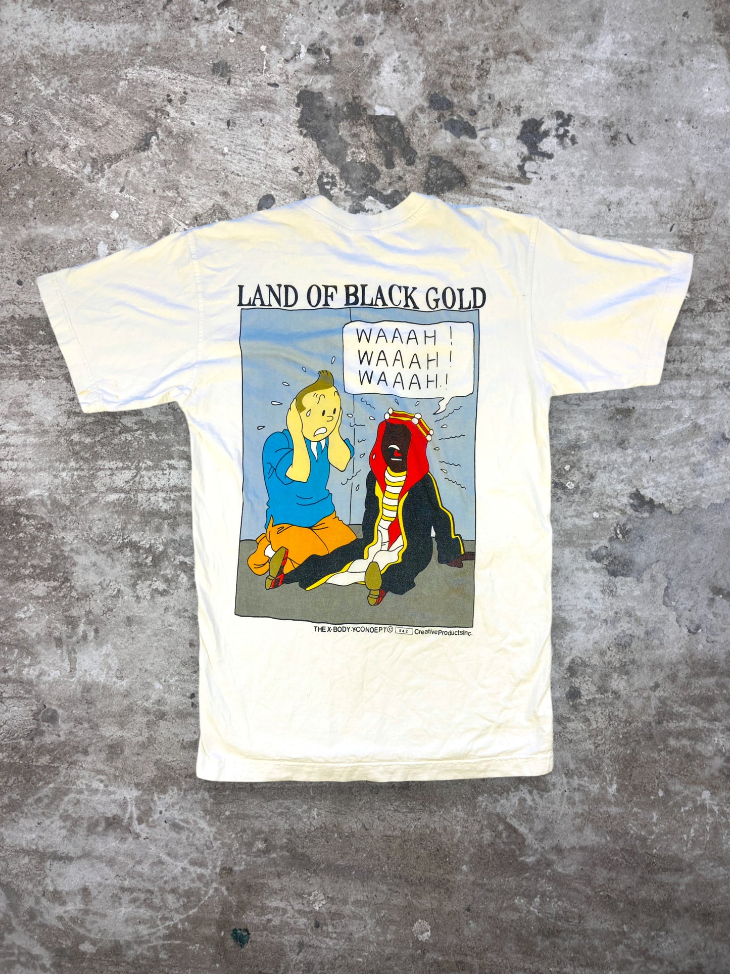 1990s TINTIN "LAND OF BLACK GOLD" TEE