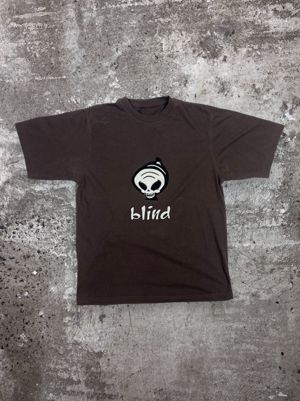 BLIND VELOUR PUFF BIG LOGO TEE 1990s