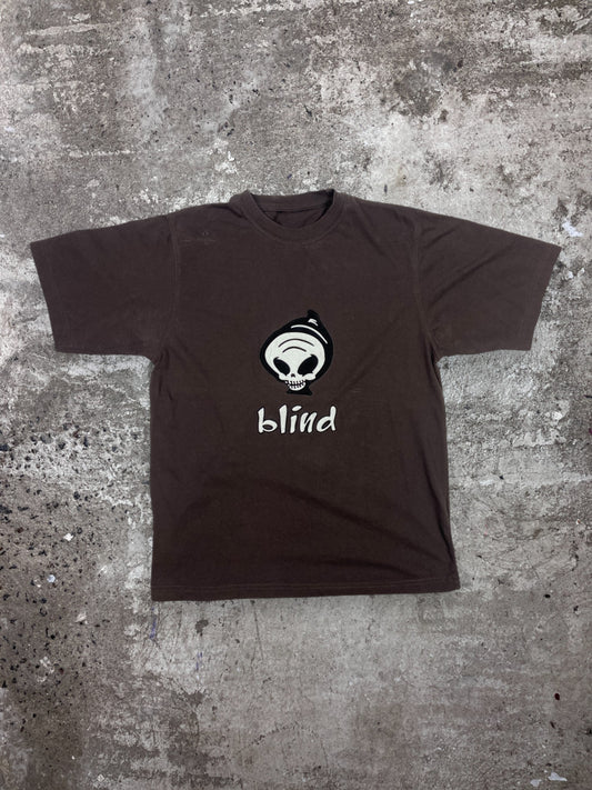 BLIND VELOUR PUFF BIG LOGO TEE 1990s
