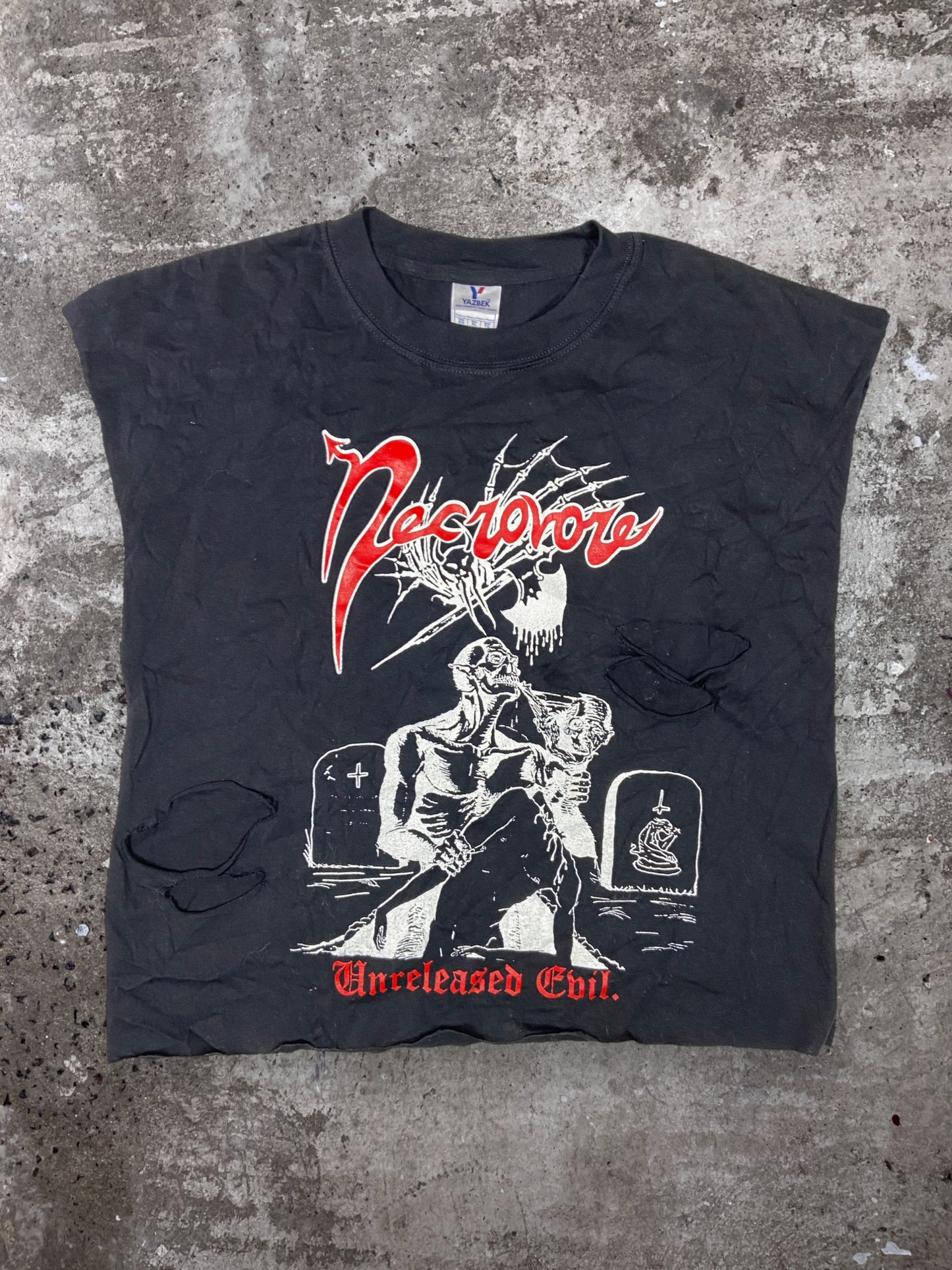 2008 NECROVORE UNRELEASED EVIL DISTRESSED TANK TOP