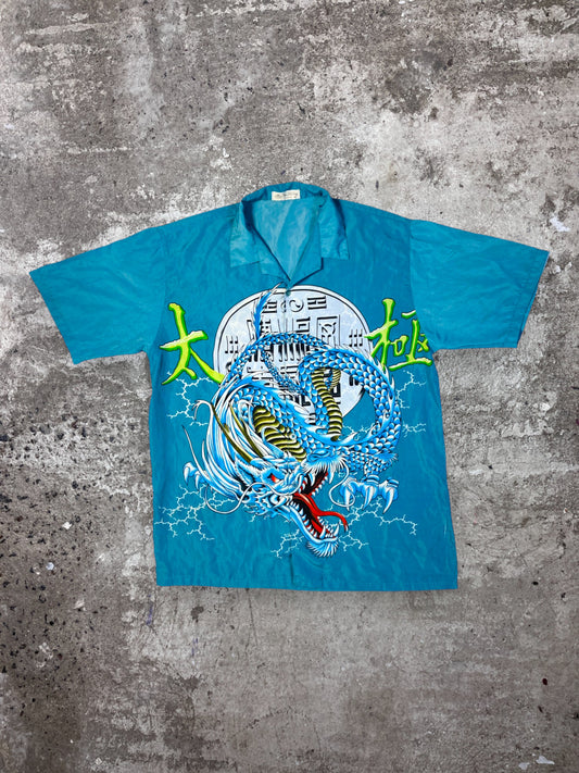 JAPANESE DRAGON OVERPRINTED SHIRT 1990s