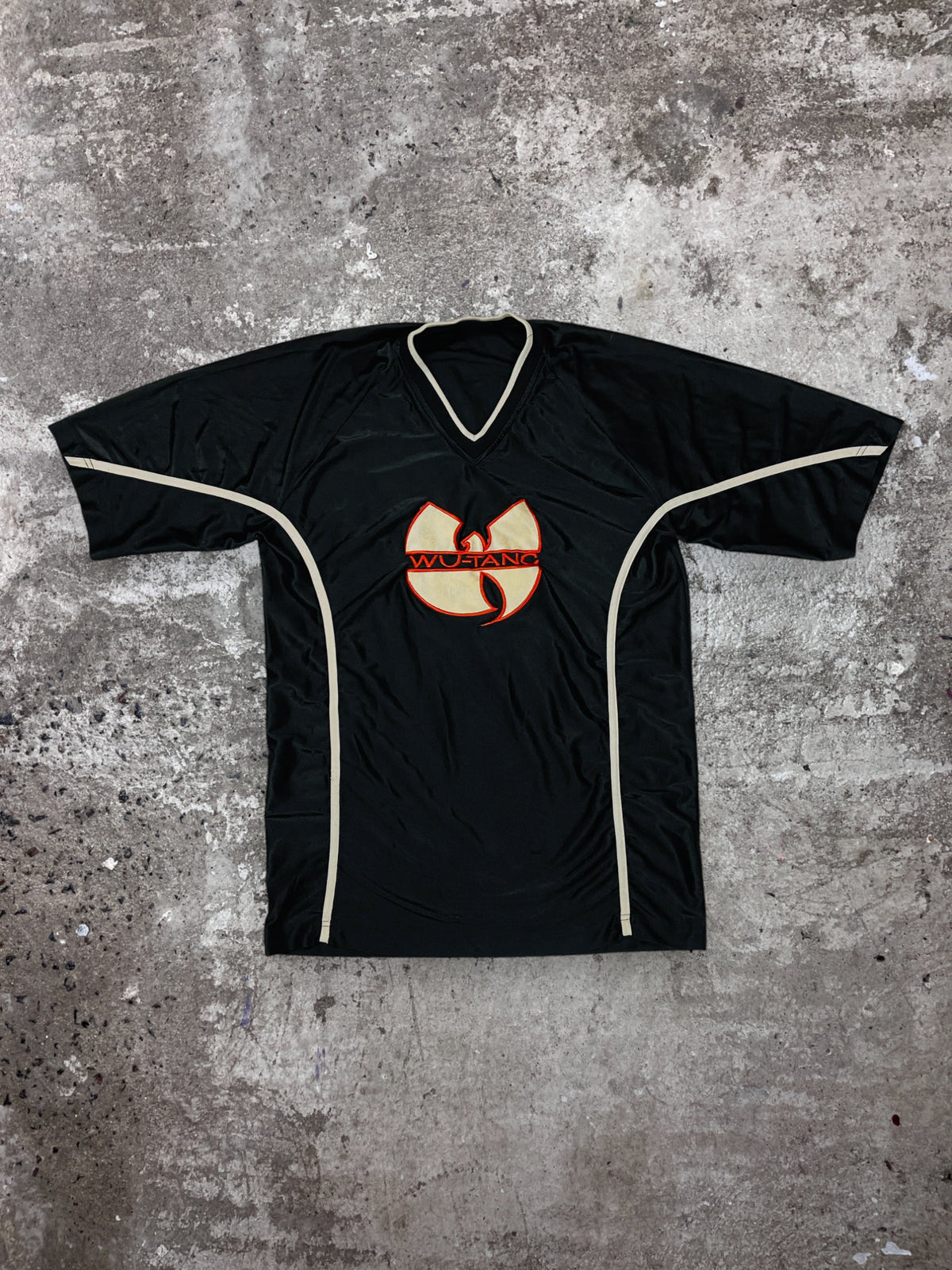 WU TANG CLAN 1990s EMBROIDERED BIG LOGO JERSEY SHIRT