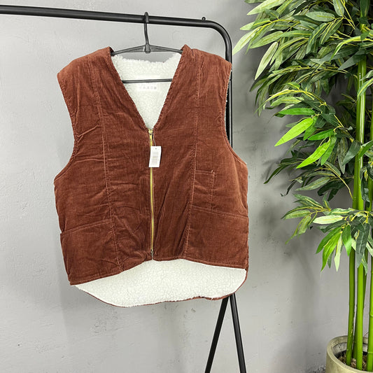 1980s VELOUR CORDUROY TEDDY SHERPA EURO VEST