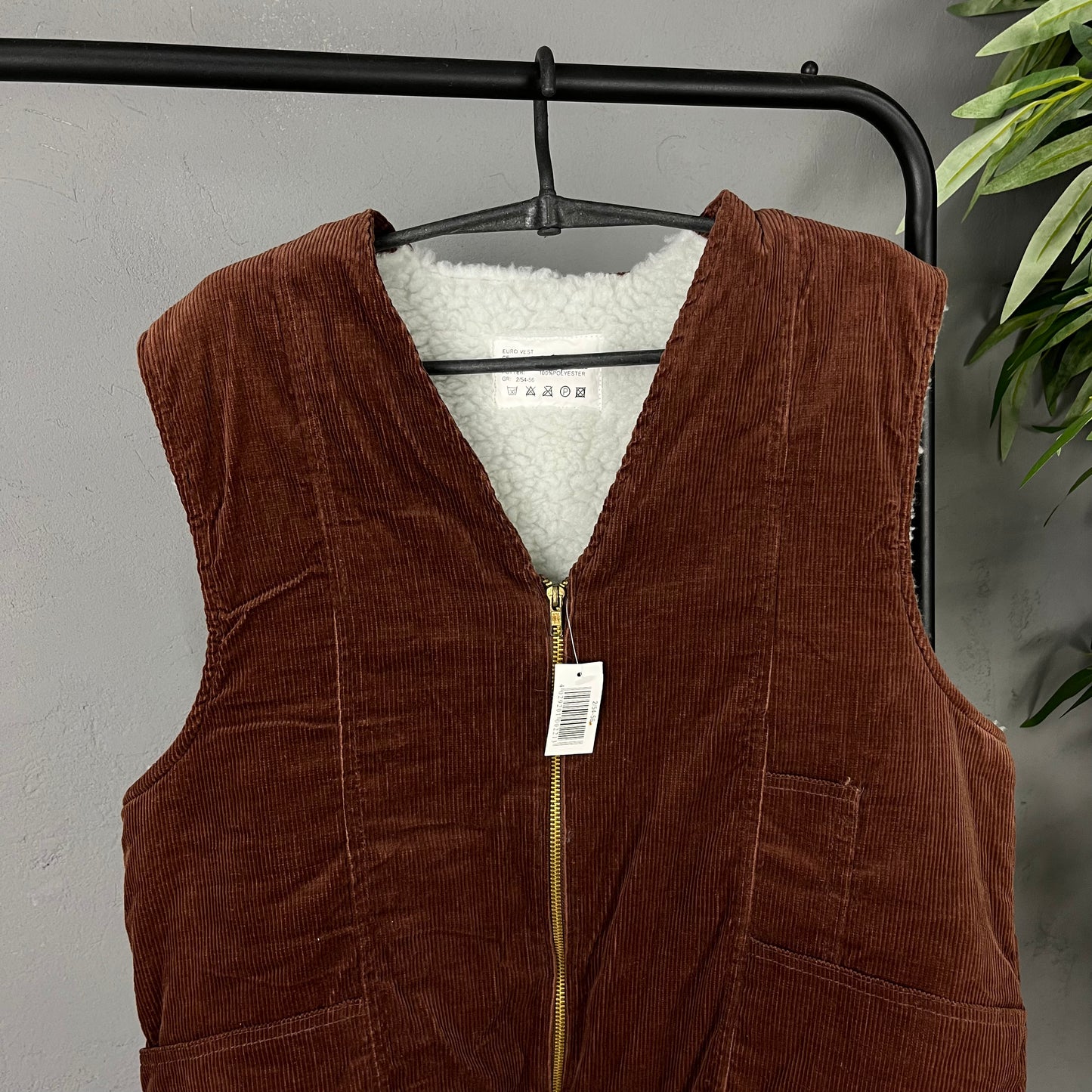 1980s VELOUR CORDUROY TEDDY SHERPA EURO VEST