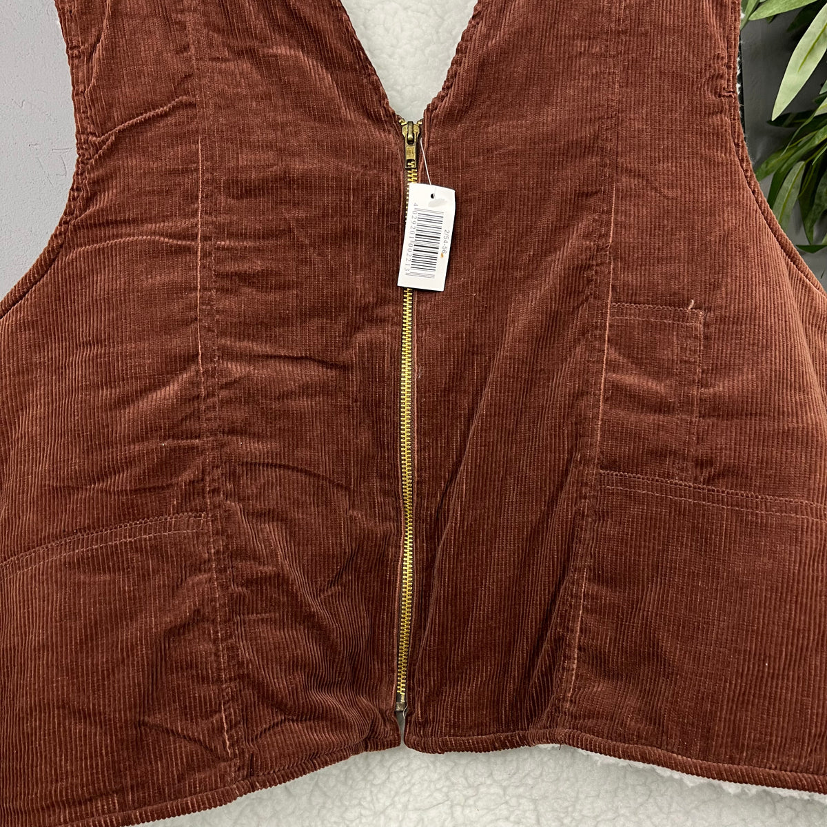 1980s VELOUR CORDUROY TEDDY SHERPA EURO VEST