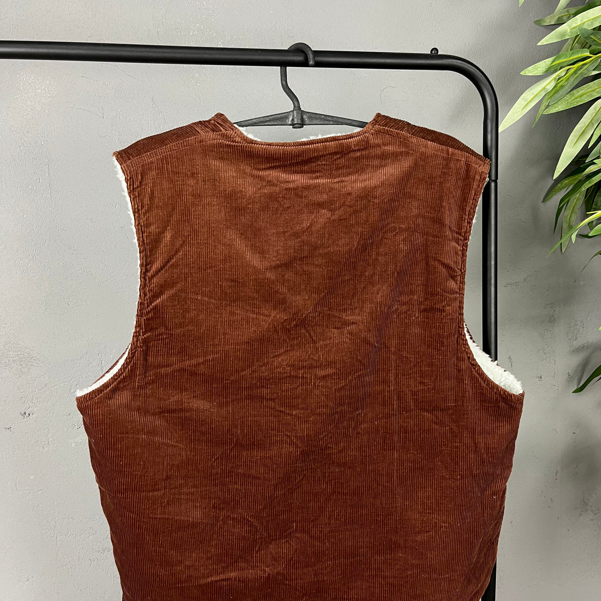 1980s VELOUR CORDUROY TEDDY SHERPA EURO VEST