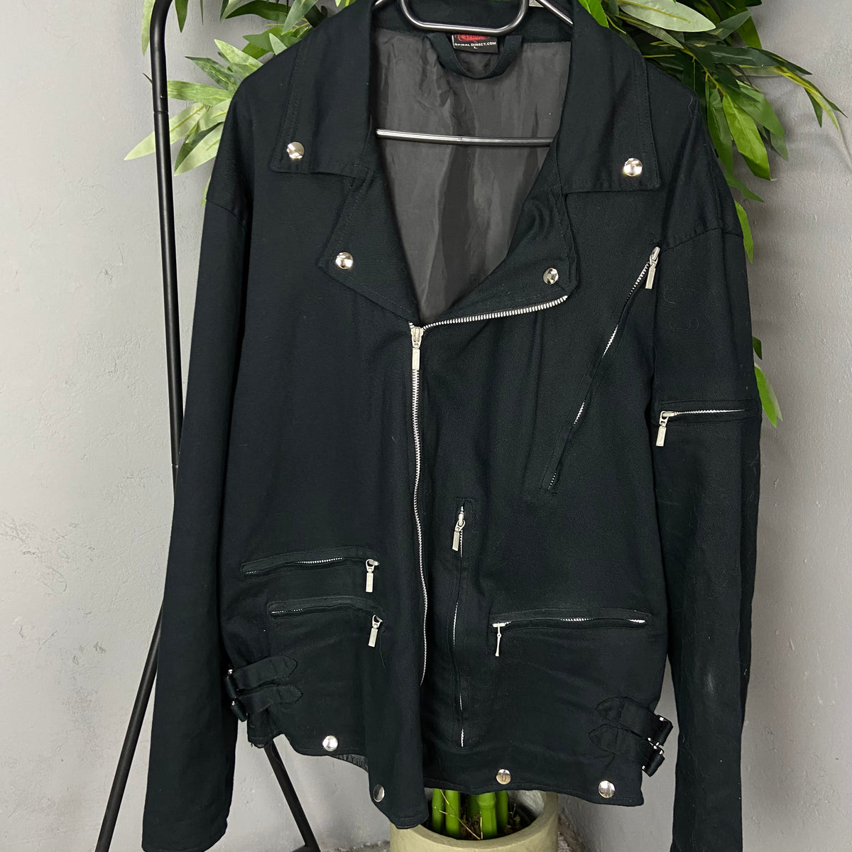 SPIRAL BIKER BONDAGE DENIM JACKET 1990s