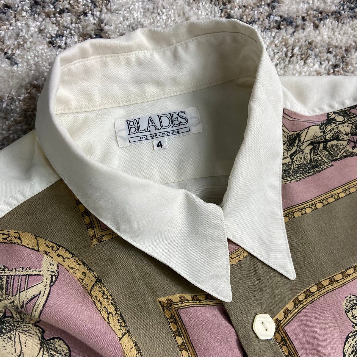 1980s RENAISSANCE BLADES OVERPRINTED SHIRT