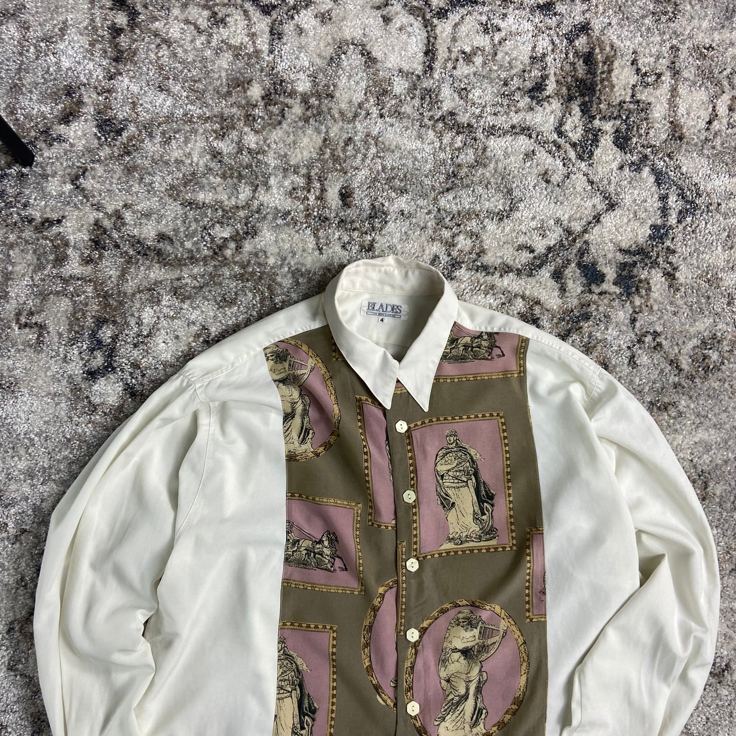 1980s RENAISSANCE BLADES OVERPRINTED SHIRT