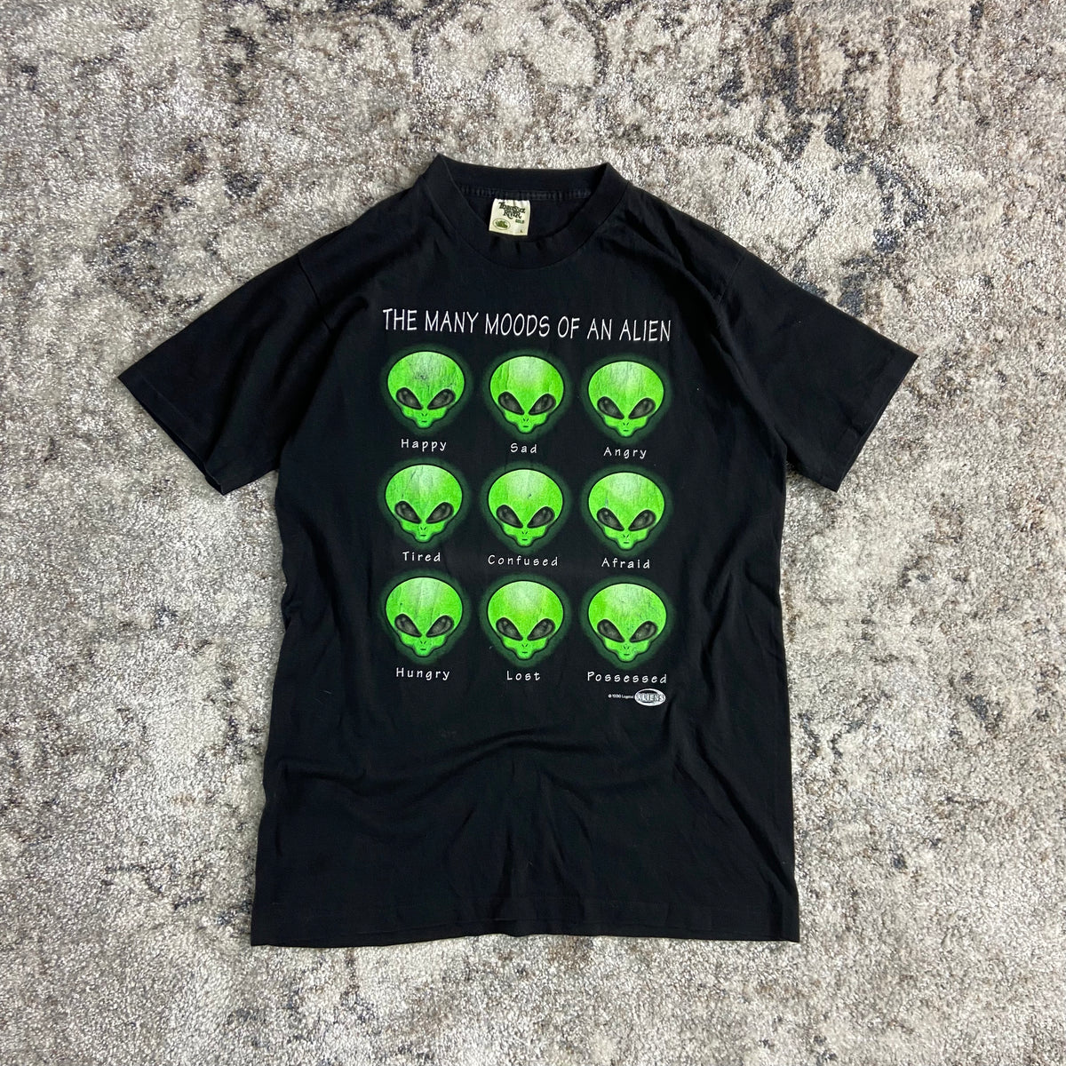 ALIEN MOODS 1990s FLUORESCENT PRINT SINGLE STITCH TEE