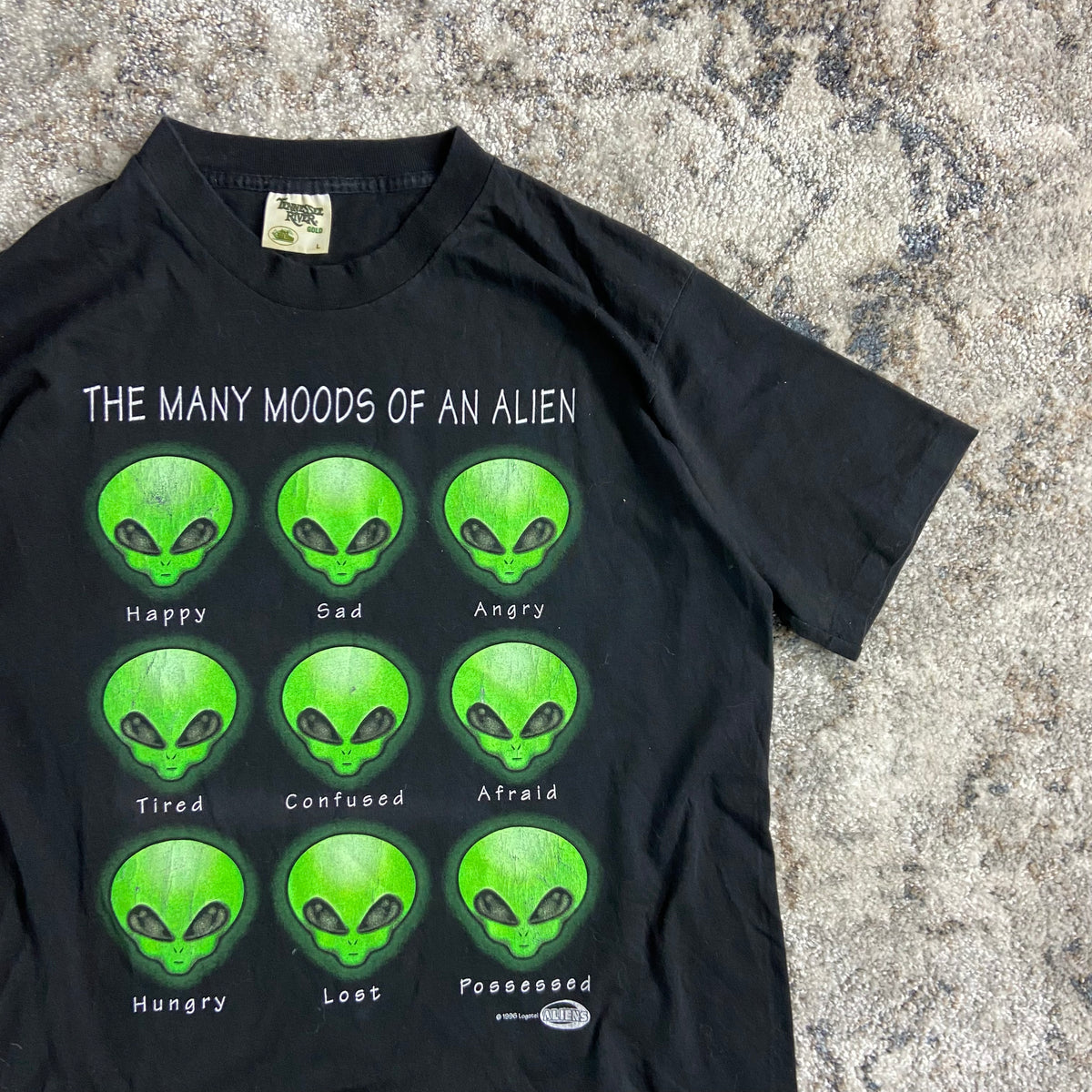 ALIEN MOODS 1990s FLUORESCENT PRINT SINGLE STITCH TEE