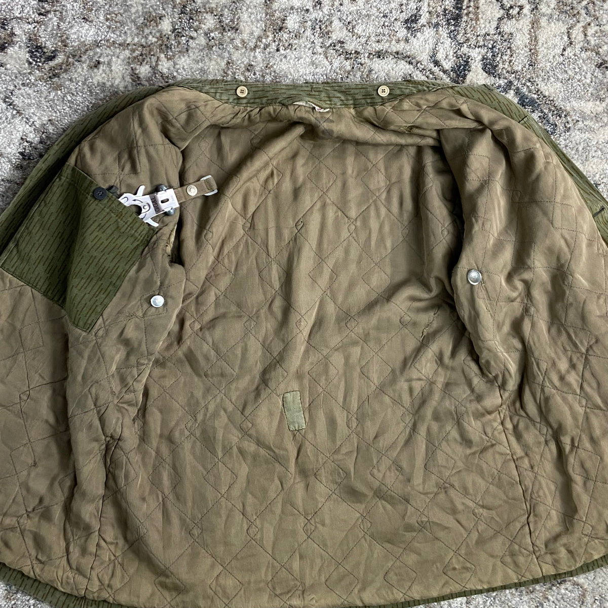 VINTAGE 1989 EAST GERMAN ARMY NVA STRICHTARN RAIN CAMO FIELD FADED JACKET
